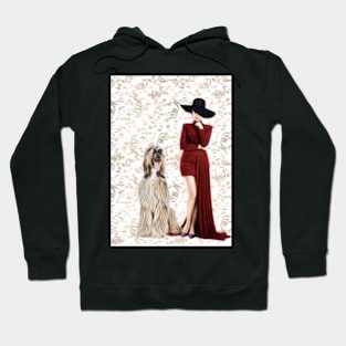 Lady With Afghan Hound Hoodie